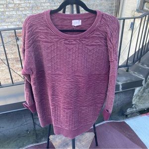 Geometric print deep rosy pink/light burgundy sweater from PacSun